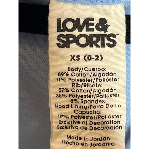 Love & Sports Baby Blue Terry Cloth Romper V‎ Neck Hoodie XS - Picture 8 of 10